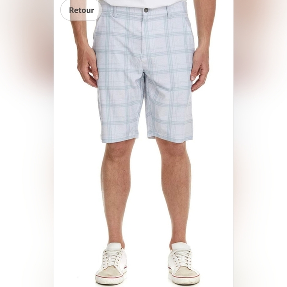 NWT!! Suko Jeans | Gray Hybrid Plaid Shorts with Lightweight Design, Size 36 - Picture 1 of 11